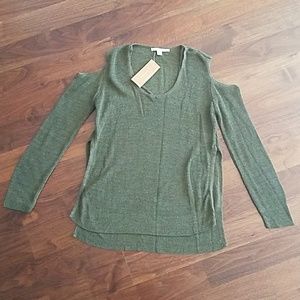 NWT Olive Cold Shoulder Top